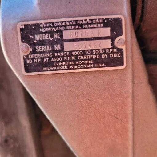 1967 Evinrude 80hp Outboard Motor Model #80753R Cowling Cover with Latch,,