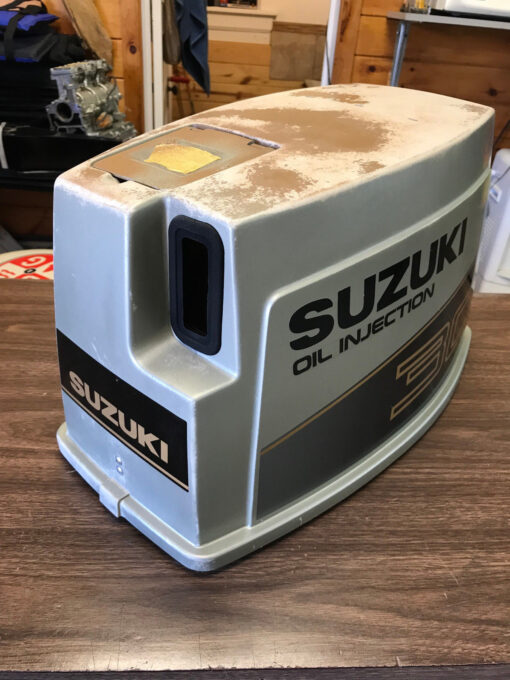 1989 Suzuki DT 30 HP 2 Stroke Engine Top Cowl Shroud Cover Hood Freshwater MN,,