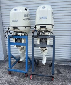 2020 Pair of Suzuki DF150 150 HP EFI Four Stroke Outboard Motors | Power Tilt & Trim | Fly-by-Wire Controls | Warranty available