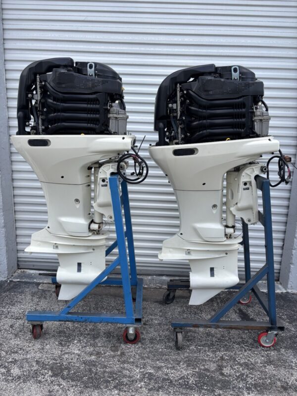 2020 Pair of Suzuki DF150 150 HP EFI Four Stroke Outboard Motors | Power Tilt & Trim | Fly-by-Wire Controls | Warranty available