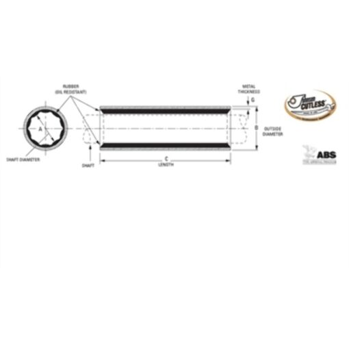 Duramax 870452100 Johnson Cutless Naval Brass Sleeve Bearing 1-3/4x2-3/8x7 BROW,,