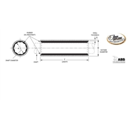 Duramax EVA Johnson Cutless 870383700 Non-Metallic Sleeve Shaft Bearing 1.5x2x6",,