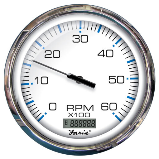 Faria Chesapeake Tachometer Gauge 5" Digital Hourmeter 6000RPM Gas-Inboard Boat,,