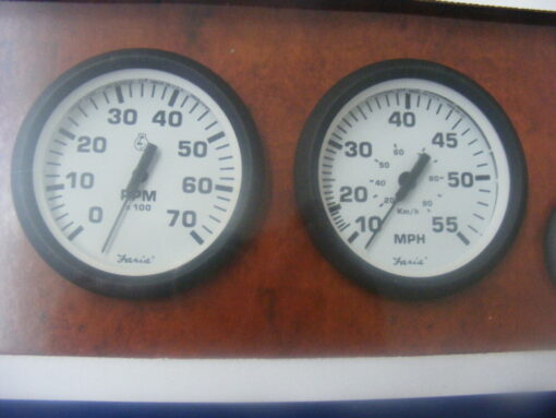 Faria Euro White OUTBOARD Gauge SET KT9795 Speedometer-Tachometer-Fuel-Voltmeter,,