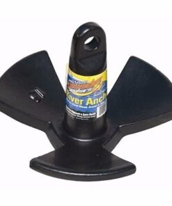 Poseidon Black Vinyl Coated River 30 lb Anchor For Pontoon & Bass Boat 7-0551