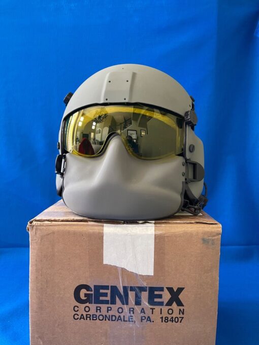 NEW Gentex HGU-56/P XL Helicopter Pilot Flight Helmet – MFS Maxillofacial Shield, Dual Visor