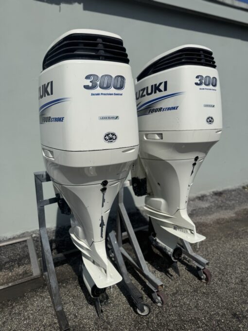Pair of 2016 Suzuki 300 HP Four-Stroke Outboard Motors – Counter Rotating, 25” Shafts – EFI, Power Tilt & Trim – Includes Controls & Harnesses - Image 8