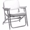 Seachoice 78501 Folding Deck Chair (1" Anodized Aluminum) White Vinyl Marine