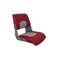 Springfield 1061018 Skipper Fold Down Seat Gray Shell Red-Gray Cushion Boat
