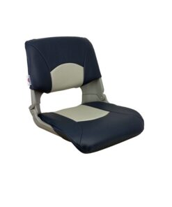 Springfield 1061019 Skipper Fold Down Seat Gray Shell Blue-Gray Cushion Boat