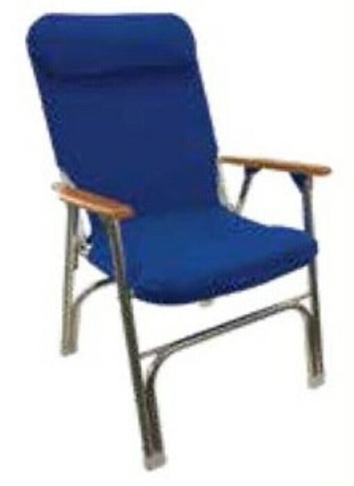 Springfield 1080120 Premium Folding Deck Chair Blue canvas cover Boat Marine